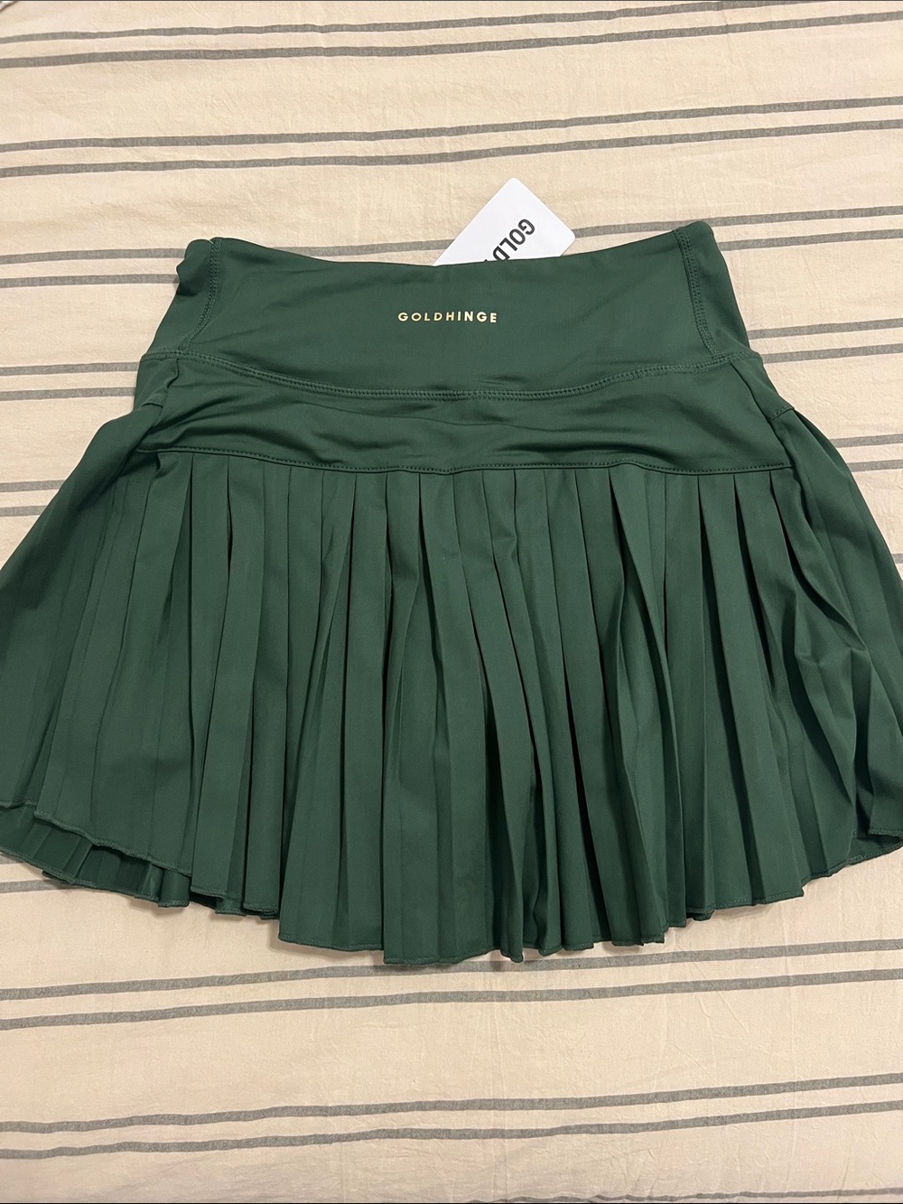 NWT GOLD HINGE Forest Green Pleated Athletic Skort